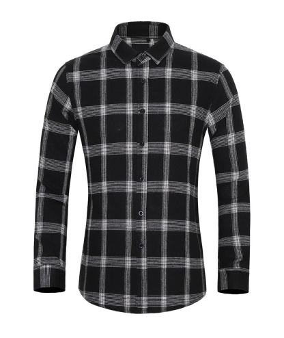 ZITY Men's Slim Fit Plaid Flannel Long Sleeve Shirt-DUMLT05250|Zitysports