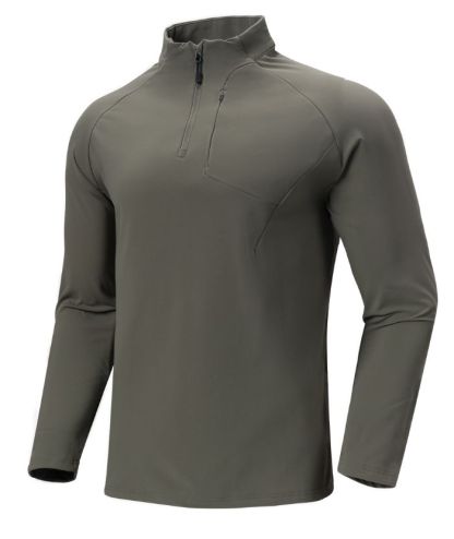 ZITY Men's Quarter Zip Long Sleeve Polo Shirt-88120