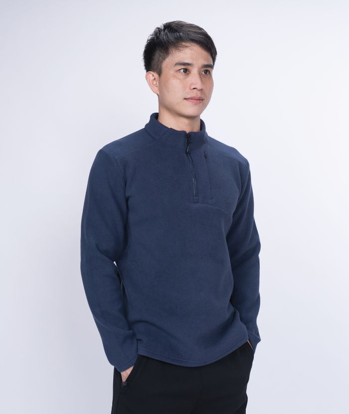 ZITY Men's 1/4 Zip Up Long Sleeve Polo Shirt-8843