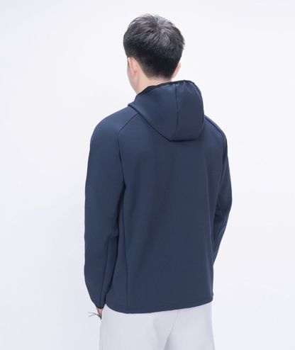 ZITY Men's Quarter Zip Solid Color Hoodie-7390