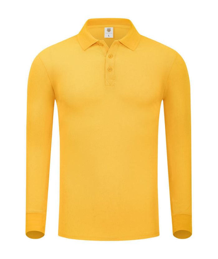 ZITY Unisex Long Sleeve Slim Fit Lapel Polo Shirt-DUMLP05922
