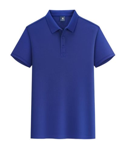 Unisex Solid Color Cotton Lapel Polo Shirt-DUMPO05925
