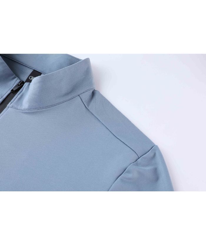 Men's Stand Collar Dri Fit Running Sports Compression T-Shirts-DUMLS05947
