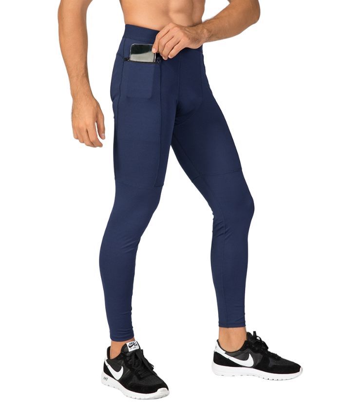 ZITY Men's Sports Dri Fit High Elastic Compression Pants-DUMSP05959