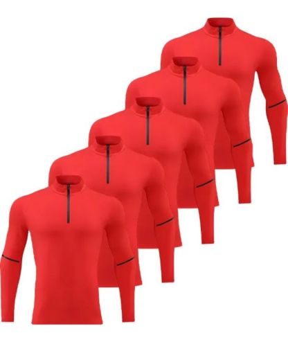 5 Pack Men's Stand Collar Dri Fit Sports Compression Shirt-DZUHE00190