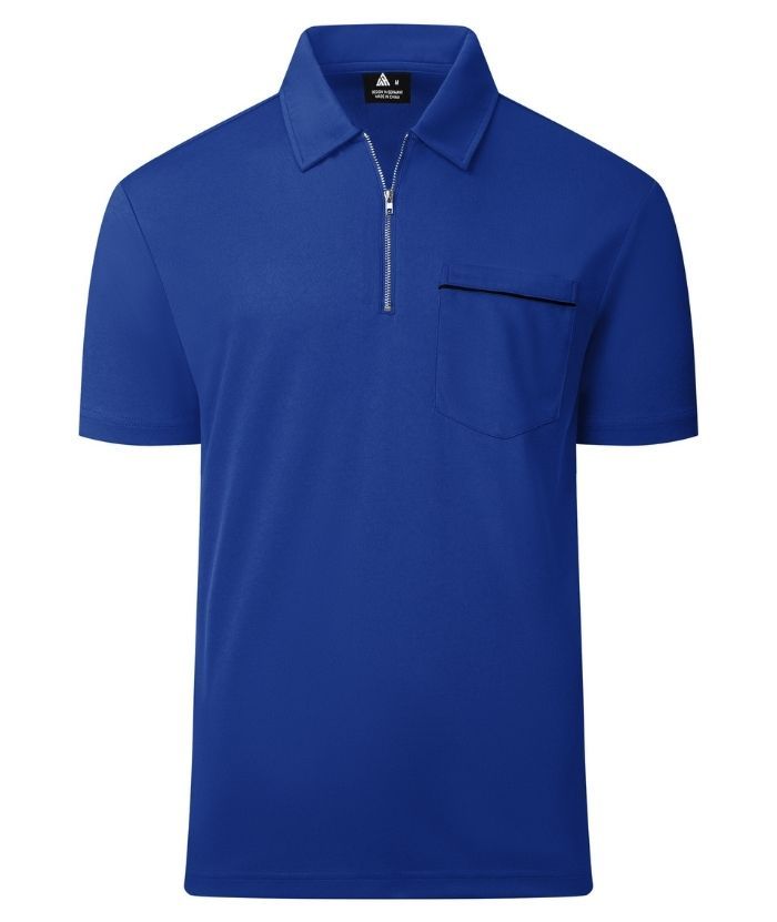 ZITY Men's Quarter Zip Slim Fit Polo Shirt-ZPK008403