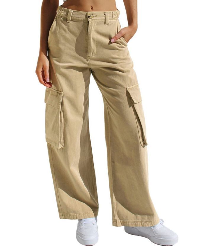 ZITY Women's Wide Leg Straight Multi Pockets Cargo Pant-DUWCP06165