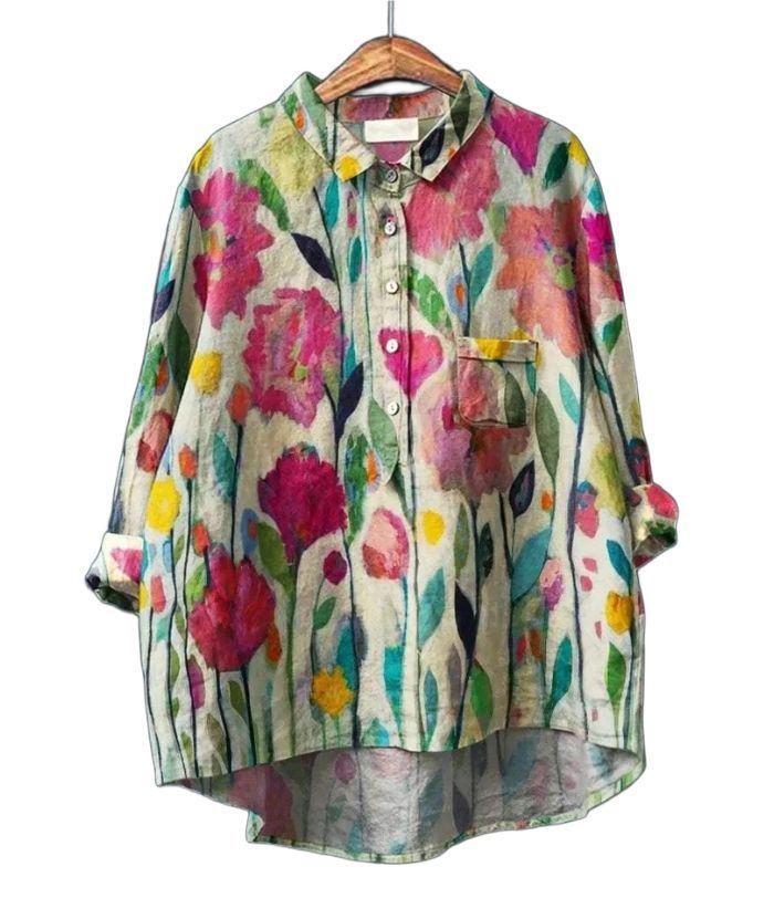 ZITY Women's Round Neck Summer Loose Printed Shirt