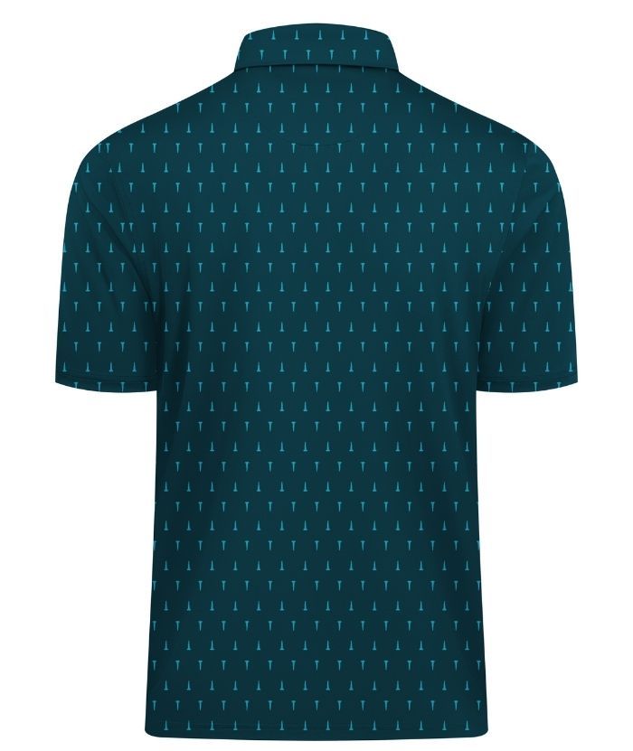ZITY Men's Button Up Dri Fit Printed Polo Shirt-CUMPO05527