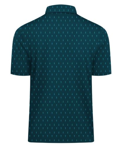 ZITY Men's Button Up Dri Fit Printed Polo Shirt-CUMPO05527