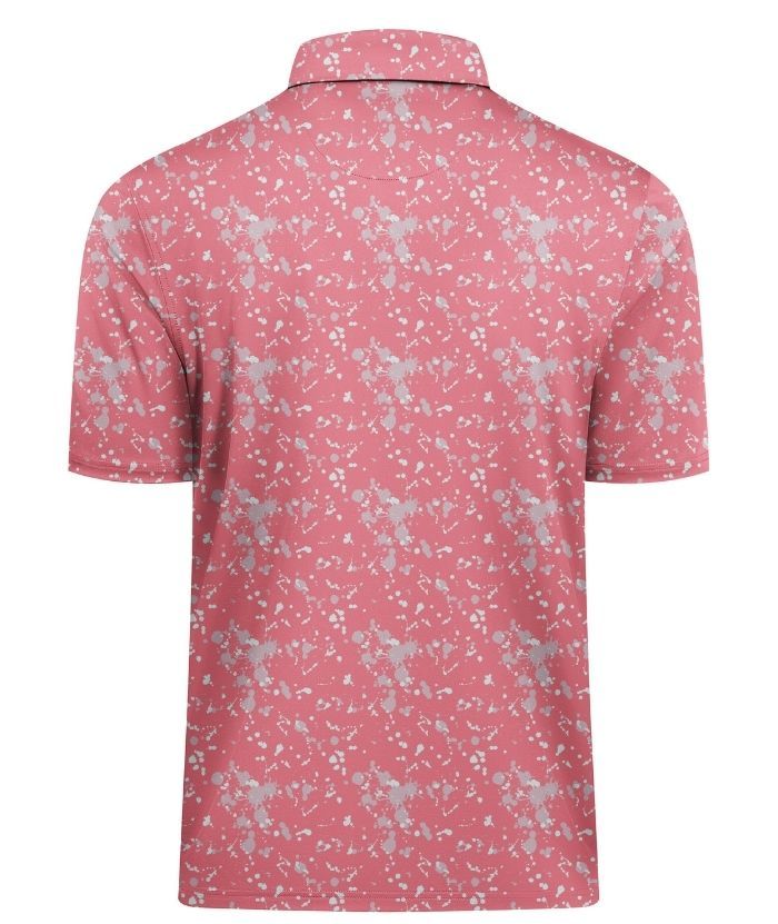 ZITY Men's Button Up Slim Fit Printed Polo Shirt-CUMPO05195