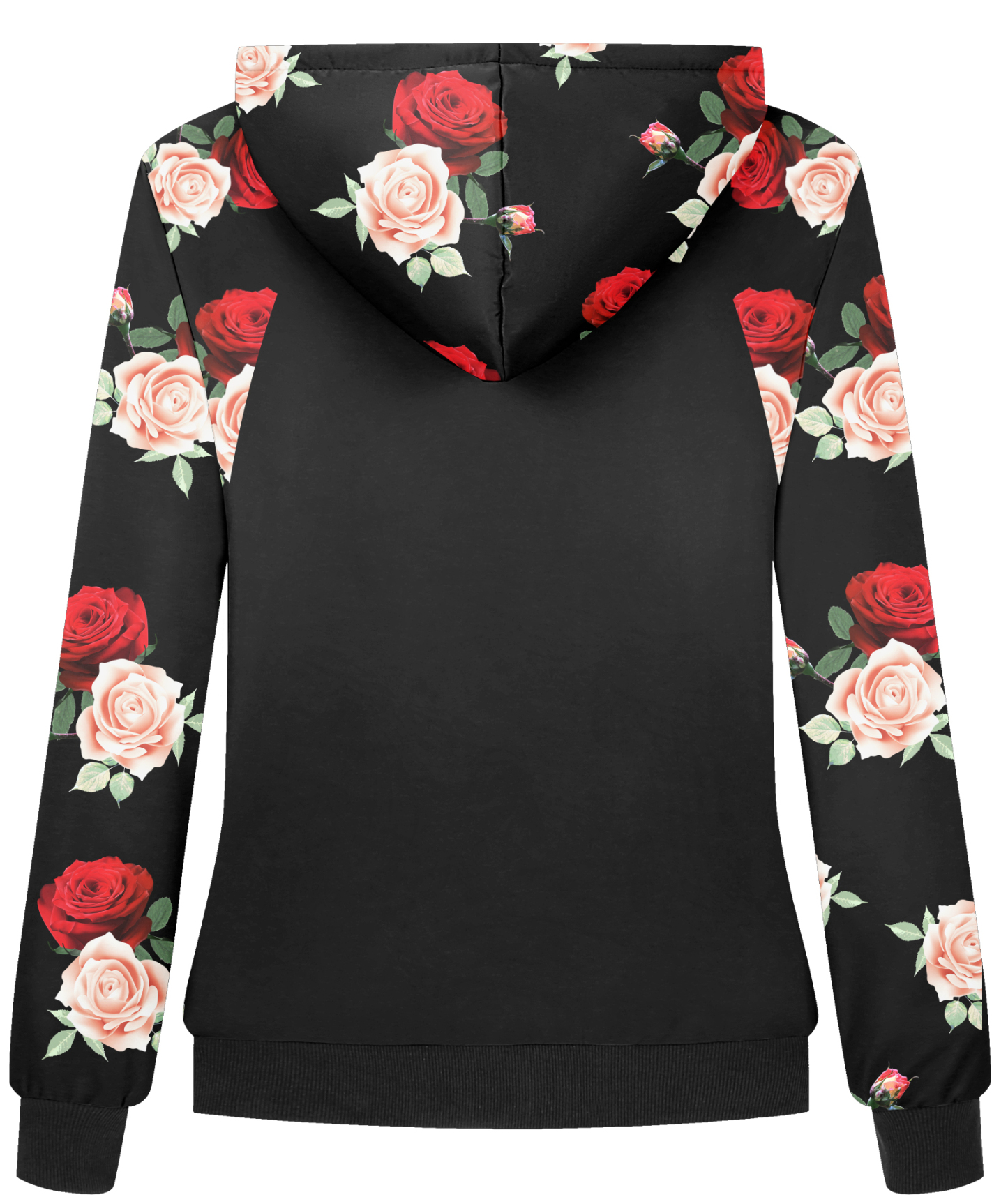 ZITY Women's Full Zipper Flower Print Fleece Hoodie-CUWFH01063