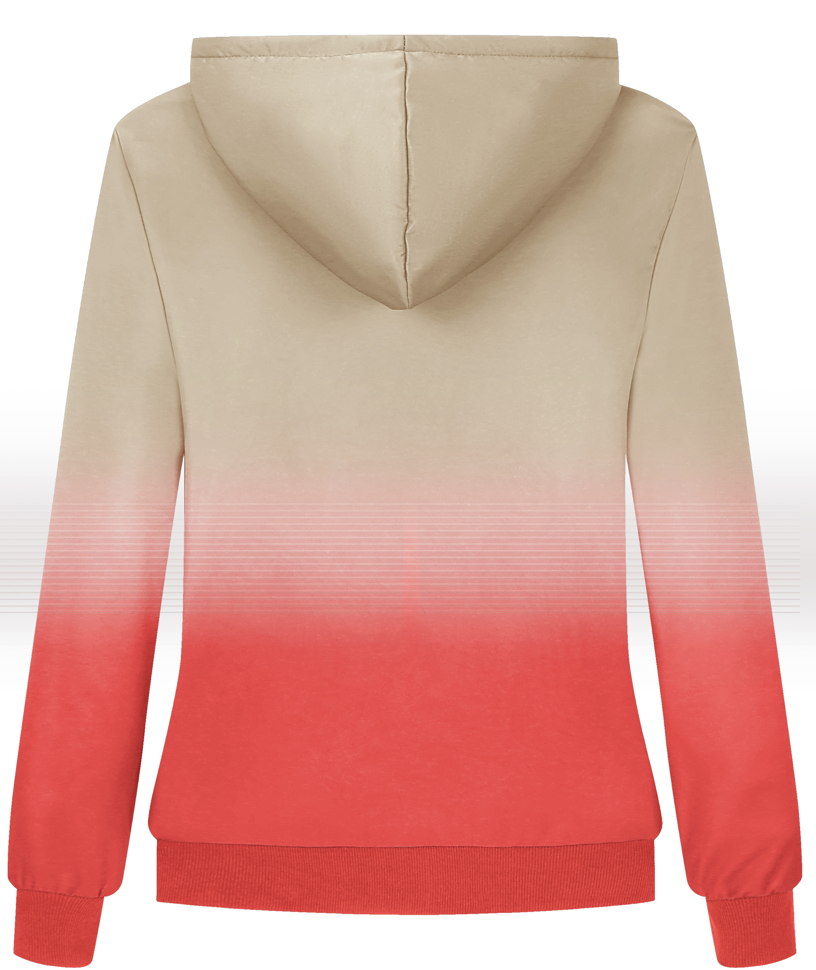 ZITY Women's Full Zipper Contrast Color Fleece Hoodie-CUWFH01519