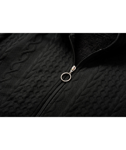 ZITY Women's Full Zipper Warm Stylish Outdoor Fleece Hoodie-CUWFH02455