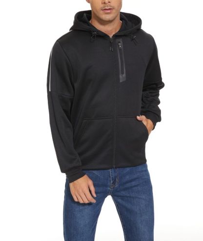 ZITY Men's Full Zipper Solid Color Casual Hoodie-CFMWY00025