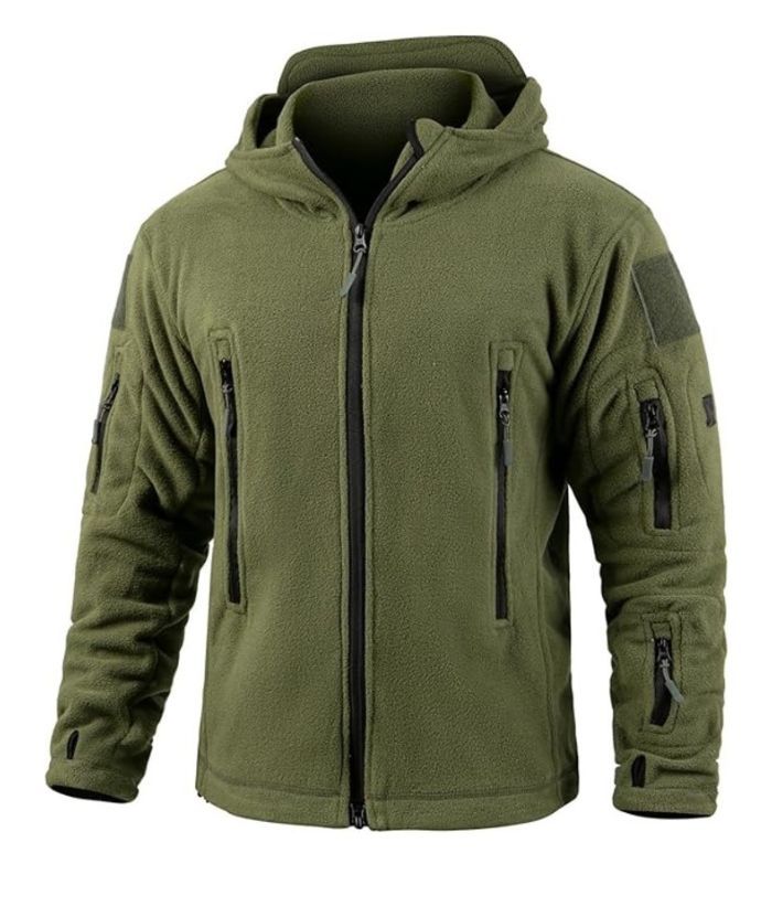 ZITY Men's Solid Microfleece Tactical Hoodie Jacket-ZPK007673 | Zitysports
