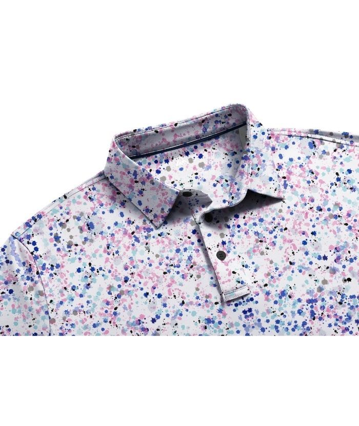 ZITY Men's Button Up Dri Fit Printed Polo Shirt-CUMPO05527