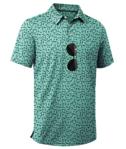 ZITY Men's Button Up Dri Fit Printed Polo Shirt-CUMPO05527