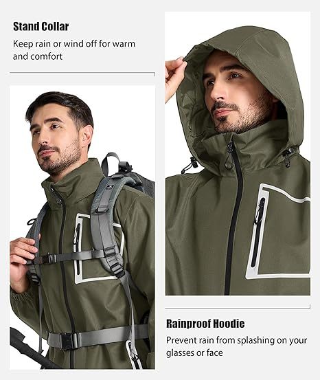 ZITY Men's Waterproof Rain Gear Outdoor Rainwear-CUMRS03412