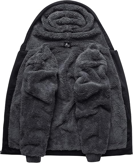 ZITY Men's Full Zip Up Contrast Color Fleece Hoodie-zity1712