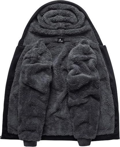 ZITY Men's Full Zip Up Contrast Color Fleece Hoodie-zity1712