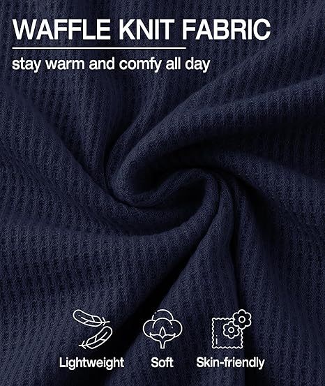 ZITY Men's Long Sleeve Casual Waffle Thermal Henley Shirt-CUMLS03493