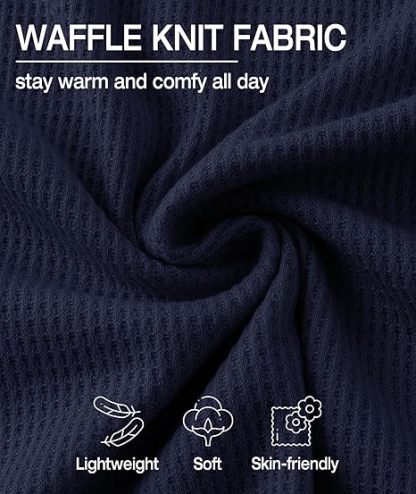 ZITY Men's Long Sleeve Casual Waffle Thermal Henley Shirt-CUMLS03493