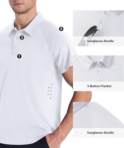 ZITY Men's Button Up Slim Fit Golf Polo Shirt-CUMPO05193