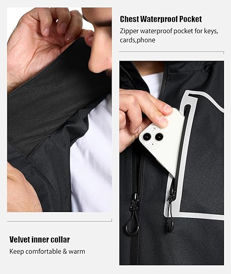 ZITY Men's Waterproof Rain Gear Outdoor Rainwear-CUMRS03412