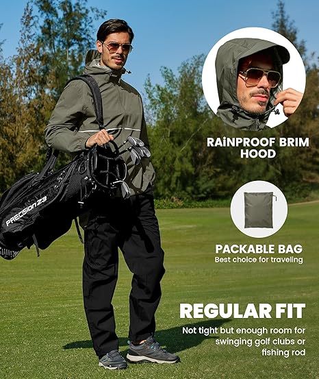 ZITY Men's Waterproof Breathable Packable Rainwear-CUMRS05414