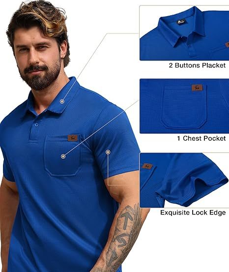 ZITY Men's Chest Pocket Dri Fit Polo Shirt-CUMPO05759