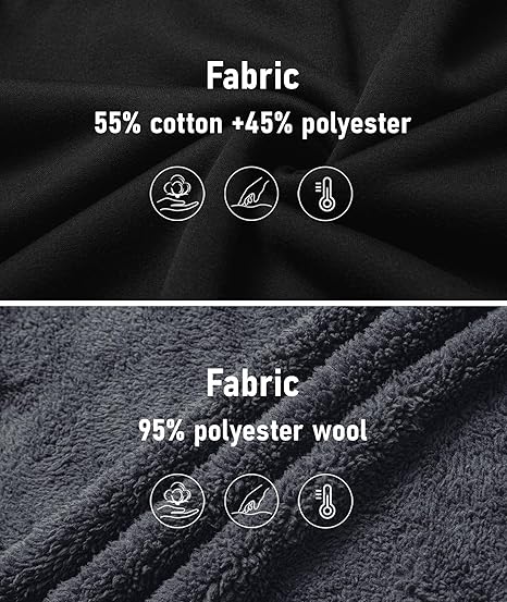 ZITY Men's Full Zip Up Contrast Color Fleece Hoodie-zity1712