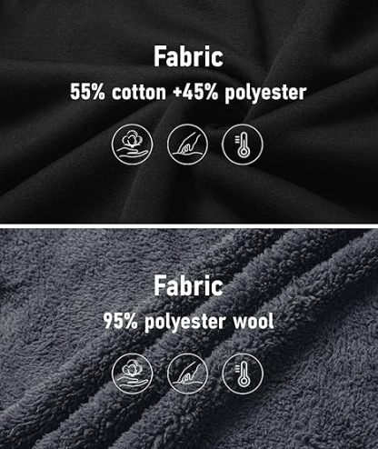 ZITY Men's Full Zip Up Contrast Color Fleece Hoodie-zity1712