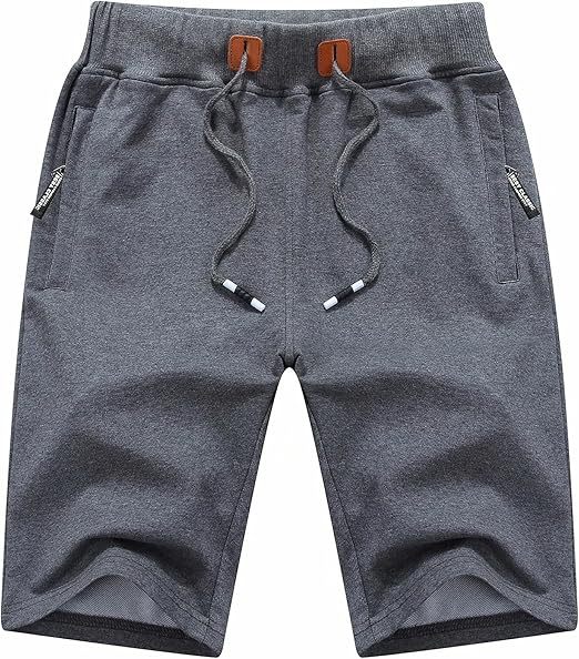 ZITY Men's Zipper Pocket Drawstring Elastic Waist Casual Shorts-AASSY0