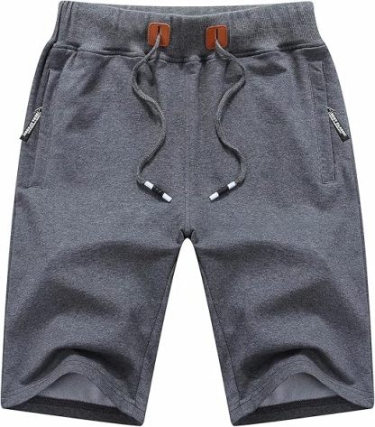 ZITY Men's Zipper Pocket Drawstring Elastic Waist Casual Shorts-AASSY0002