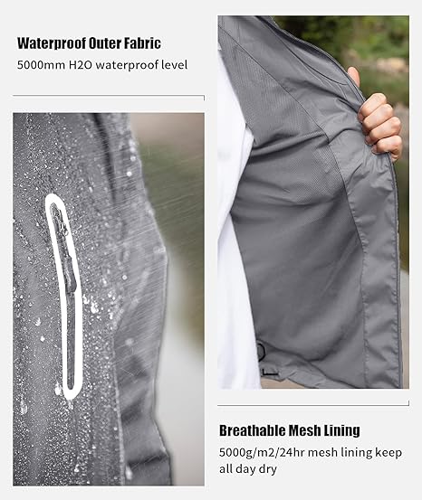 ZITY Men's Waterproof Jacket and Bibs Pants Rainwear-CUMRS03371