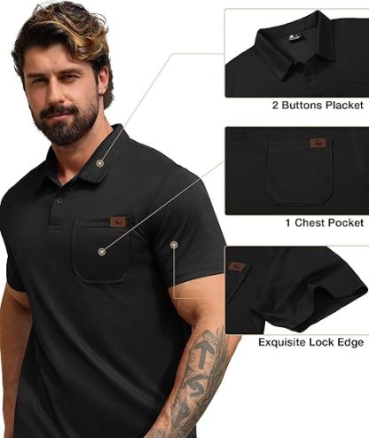 ZITY Men's Chest Pocket Dri Fit Polo Shirt-CUMPO05759