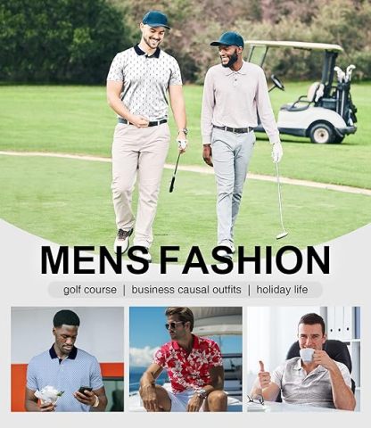 ZITY Men's Hawaiian Flower Print Polo Shirts-CUMPO05190