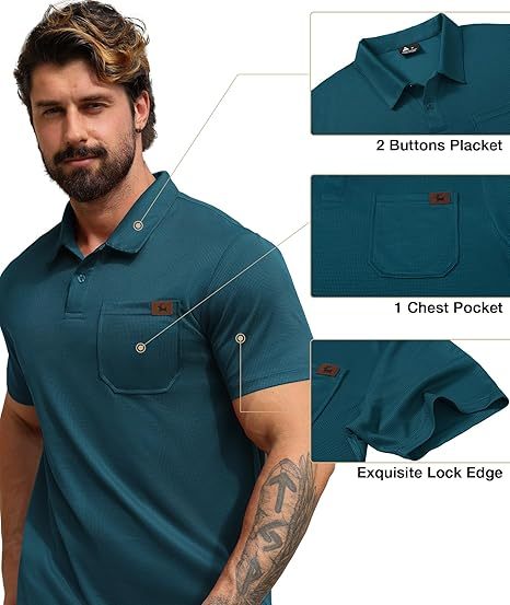 ZITY Men's Chest Pocket Dri Fit Polo Shirt-CUMPO05759
