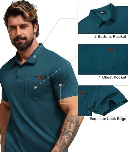 ZITY Men's Chest Pocket Dri Fit Polo Shirt-CUMPO05759