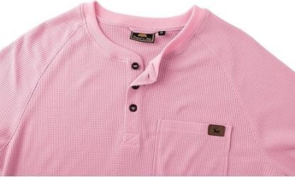 ZITY Men's Long Sleeve Casual Waffle Thermal Henley Shirt-CUMLS03493