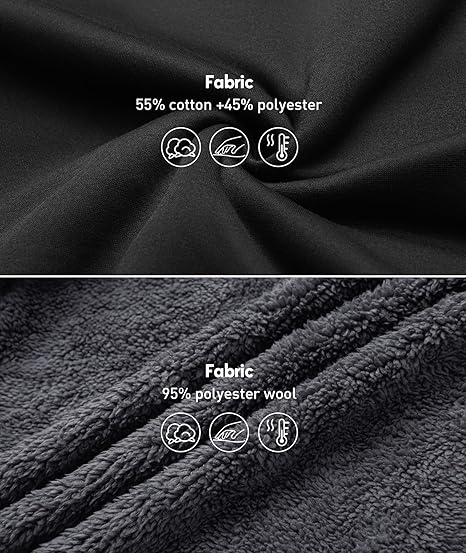 ZITY Men's Full Zip Up Contrast Color Fleece Hoodie-zity1712