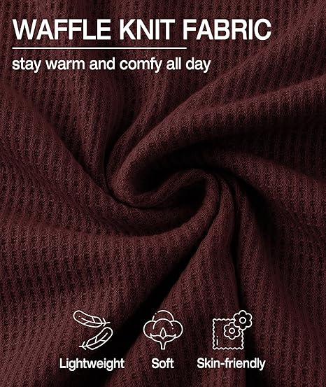 ZITY Men's Long Sleeve Casual Waffle Thermal Henley Shirt-CUMLS03493