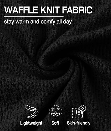 ZITY Men's Long Sleeve Casual Waffle Thermal Henley Shirt-CUMLS03493