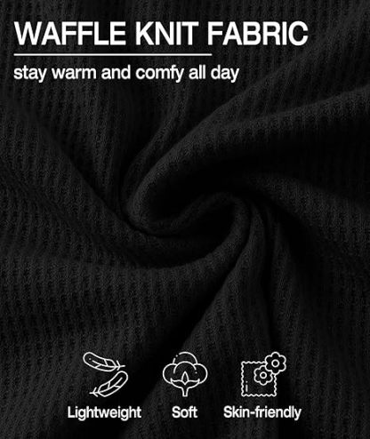 ZITY Men's Long Sleeve Casual Waffle Thermal Henley Shirt-CUMLS03493