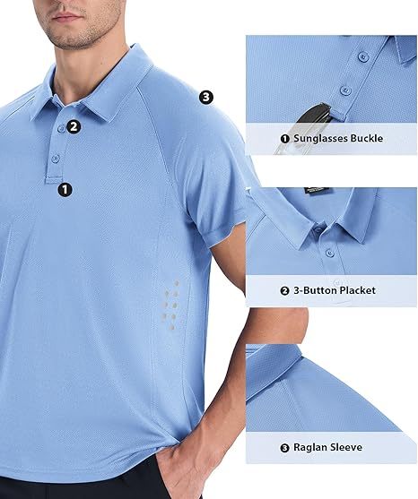 ZITY Men's Button Up Slim Fit Golf Polo Shirt-CUMPO05193