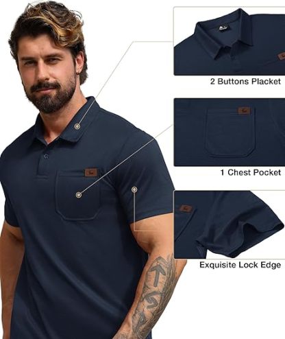 ZITY Men's Chest Pocket Dri Fit Polo Shirt-CUMPO05759