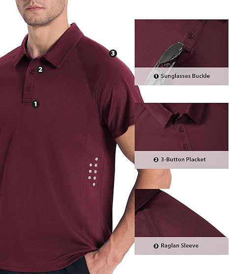 ZITY Men's Button Up Slim Fit Golf Polo Shirt-CUMPO05193