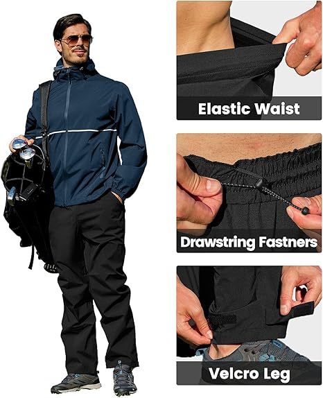 ZITY Men's Waterproof Breathable Packable Rainwear-CUMRS05414
