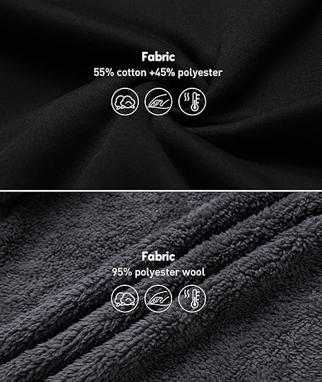 ZITY Men's Full Zip Up Contrast Color Fleece Hoodie-zity1712